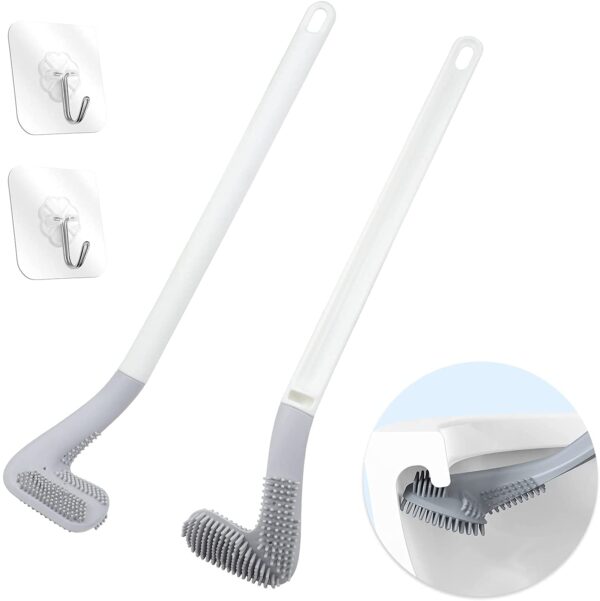 Toilet Brush, Flexible Silicone Toilet Bowl Cleaner