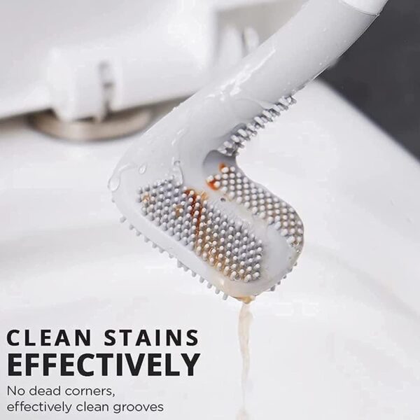 Toilet Brush, Flexible Silicone Toilet Bowl Cleaner - Image 6