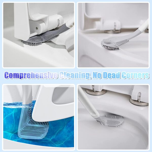 Toilet Brush, Flexible Silicone Toilet Bowl Cleaner - Image 5