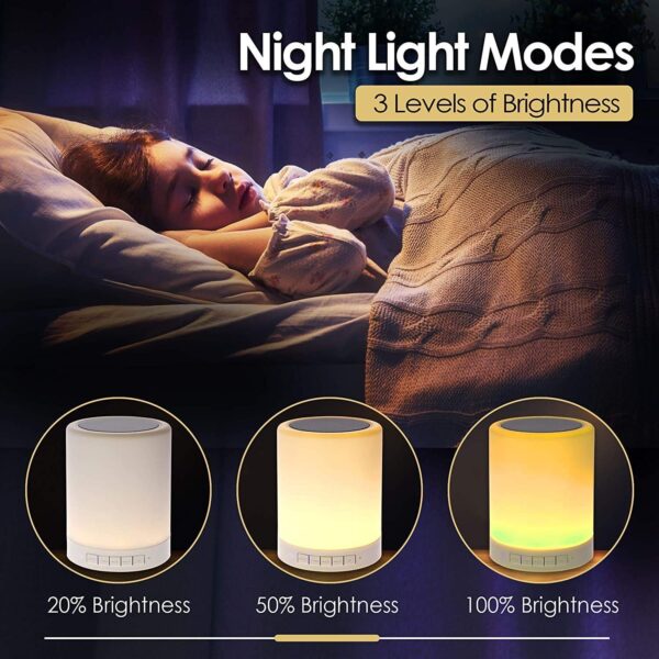 LED Touch Lamp Bluetooth Speaker, Wireless HiFi Speaker Light, USB Rechargeable Portable with TWS - Multi - Image 12