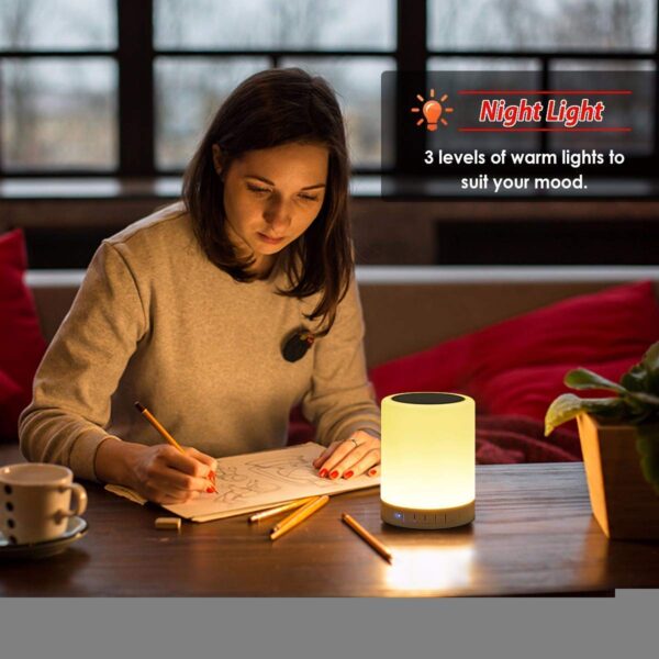 LED Touch Lamp Bluetooth Speaker, Wireless HiFi Speaker Light, USB Rechargeable Portable with TWS - Multi - Image 5