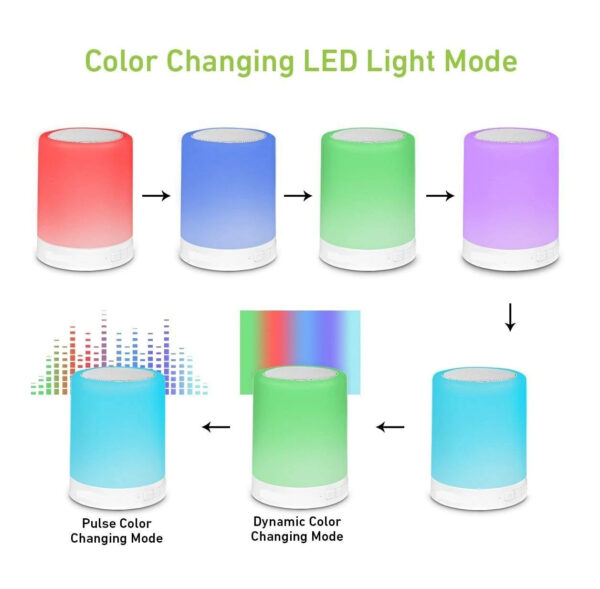 LED Touch Lamp Bluetooth Speaker, Wireless HiFi Speaker Light, USB Rechargeable Portable with TWS - Multi - Image 7
