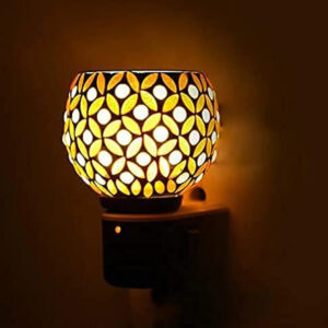 Multipurpose Ceramic Kapoor Dani Night Lamp Electric Incense Burner ( Multicolour )