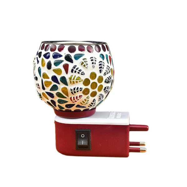Multipurpose Ceramic Kapoor Dani Night Lamp Electric Incense Burner ( Multicolour ) - Image 2