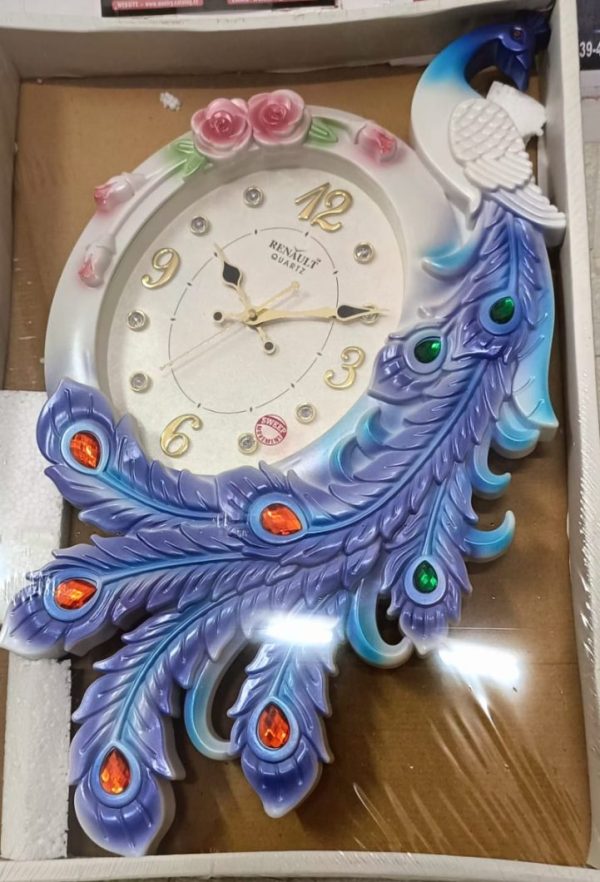 23 Inch Peacock Clock