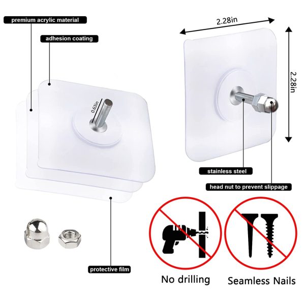 10 pc Adhesive Nail Hooks