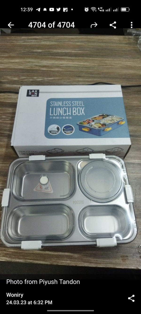 Steel lunch box-4 Partition
